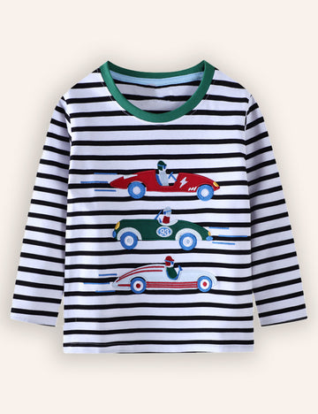 Cars Embroidered Long Sleeve T-Shirt